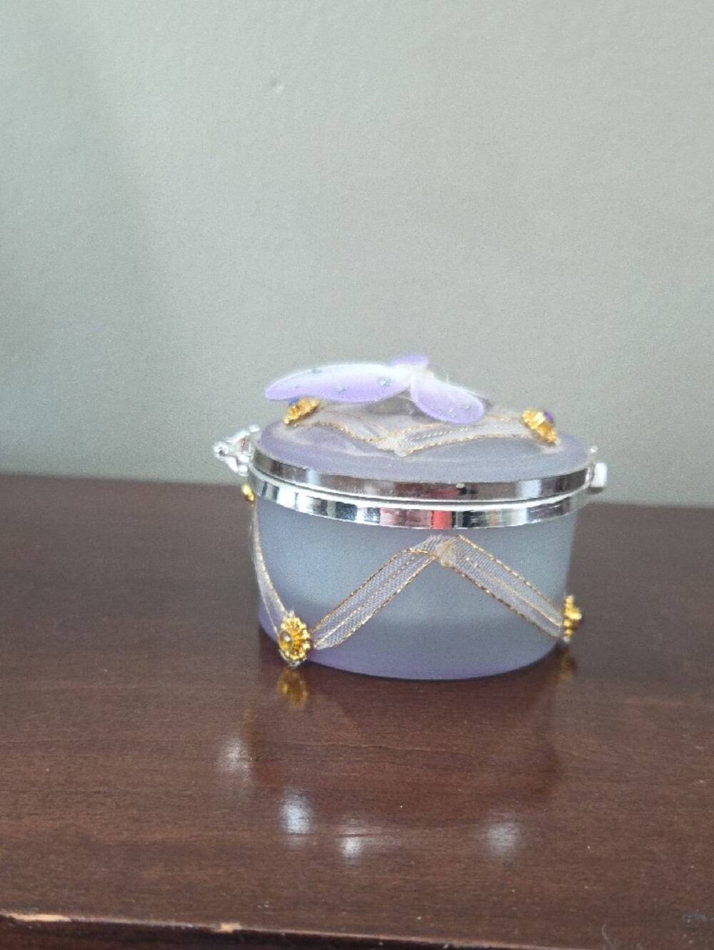 Delicate Purple Butterfly Trinket Box - Picture 3 of 11
